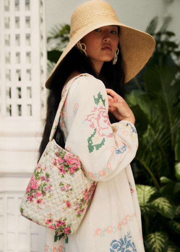【新品未使用 】 SÉZANE X ANDION バケツバッグ　セザンヌ　リネン Bucket Bag - Sézane x Andion - Agosto Print - Linen - Sézane