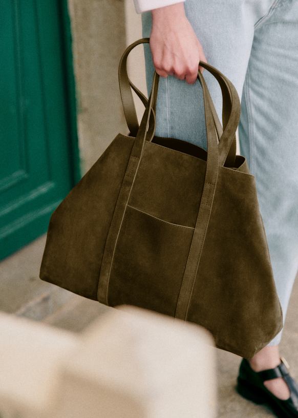 Gabin Maxi Bag - Camel - Split cowhide leather - Sézane