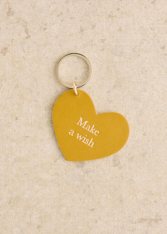 Heart Keychain - Camel - Leather - Sézane