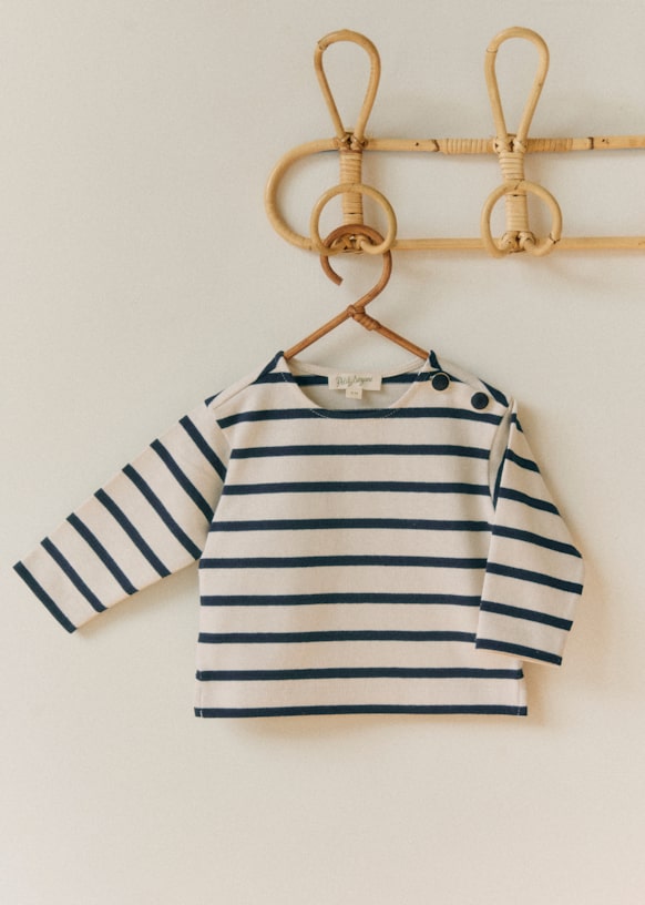 【SALE／37%OFF】 - ボーダー Colette エクリュ／ピンクネオン オーガニック - トップス