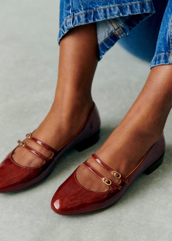 Ninon Low Ballerinas - Leopard - Split cowhide leather - Sézane