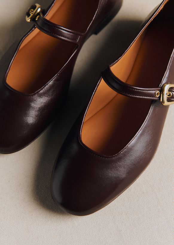 Valentin Low Ballerinas - Smooth Chocolate - Smooth ovine leather