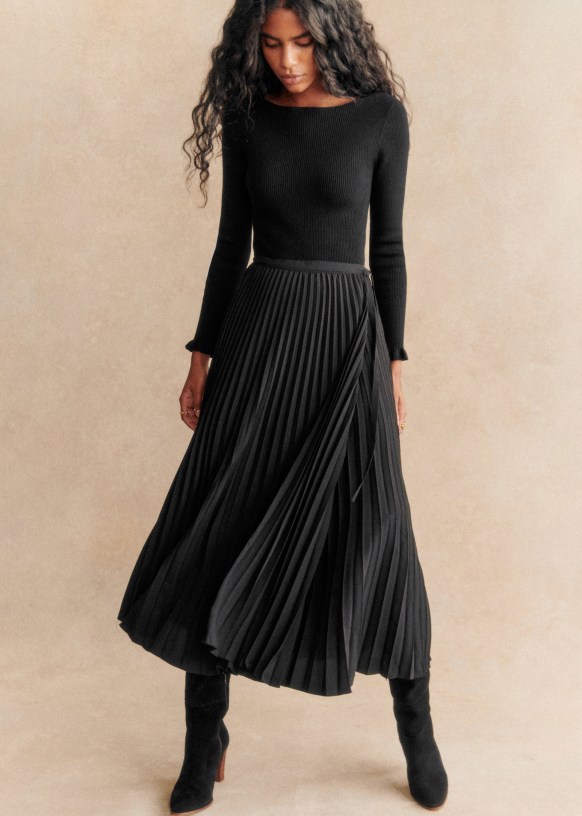 Jupe Dila Ecru Polyester recycle Sezane