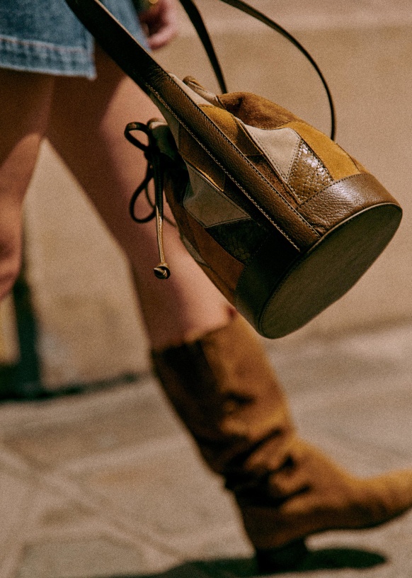 Farrow Mini Bag - Natural heritage leather / Wool - Textile