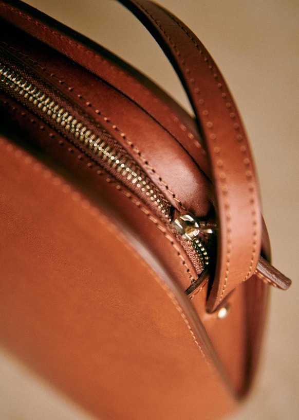 Héritage Victor Bag Chocolate Smooth Heritage Bovine leather Sézane