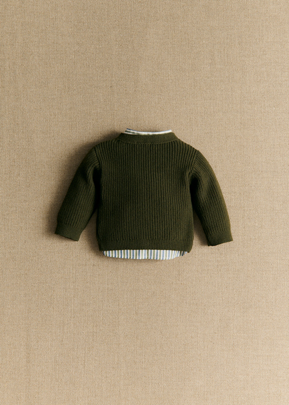 seed and soil オーガニックコットンカーディガン(olive) Organic cotton cardigan(olive) – seed and soil