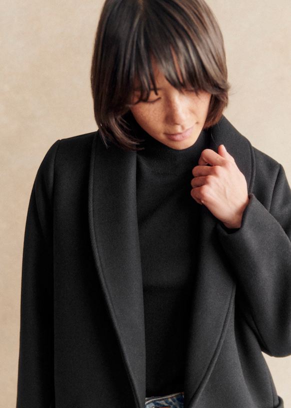 James Coat - Black - Wool - Sézane