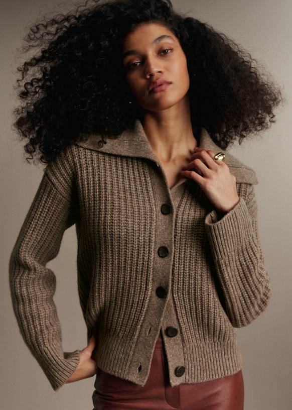 Clara Cardigan - Dark Taupe - Farmed yak wool - Sézane