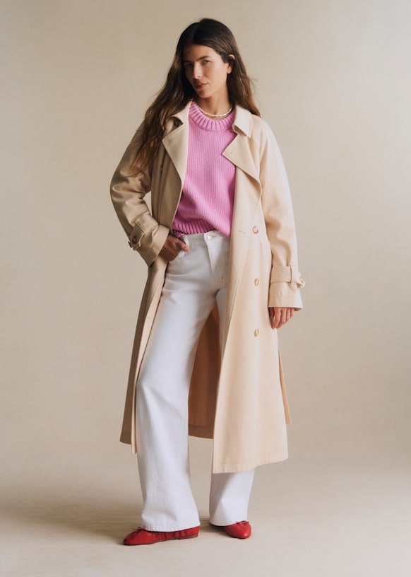 enfold 2020SS BICOLOR TRENCH COAT ベージュ Laelen Signature Trench Coat in Sand | Women's Outerwear