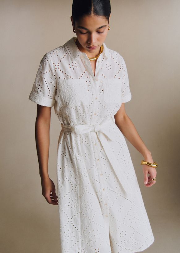 Adle Dress - Szane - Embroidered Ecru - 34 - Woman