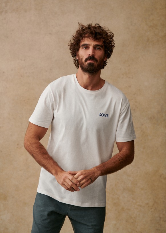 Love T Shirt Ecru Organic Cotton Octobre ditions