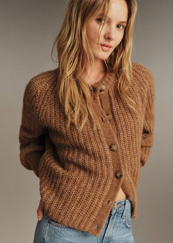 Emile Cardigan - Mottled Pink - Alpaca - Sézane