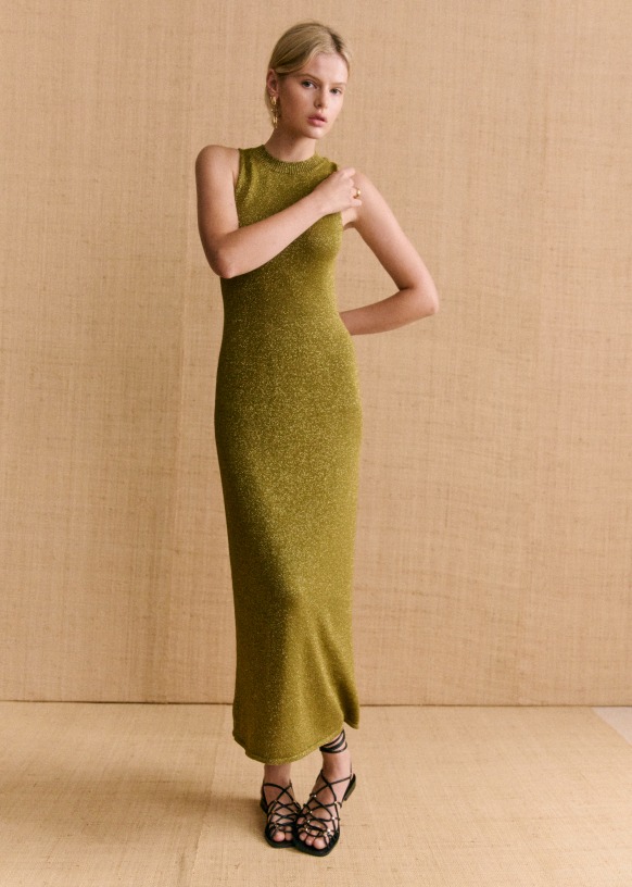 Robe Mahalia Bronze Viscose Sezane