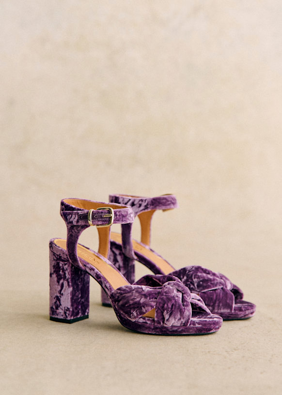 Carmela High Sandals Sezane Mauve velvet 38 Woman