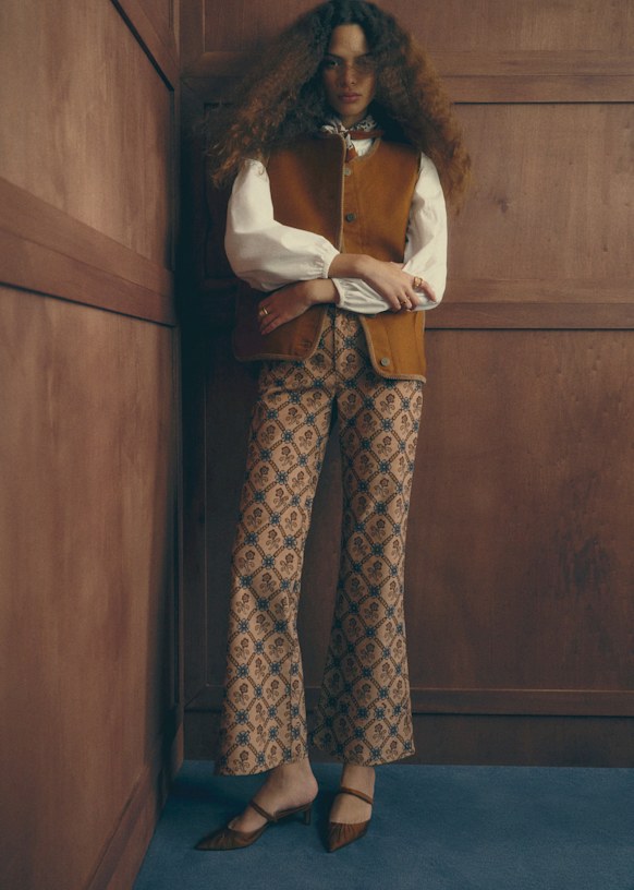 Le Flare - Sézane x Antoinette Poisson - ガランスハート柄ベージュ