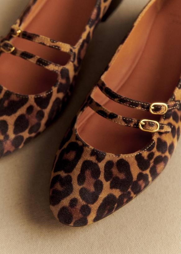 Ballerines Low Ninon - Léopard - Croûte de cuir bovin - Sézane