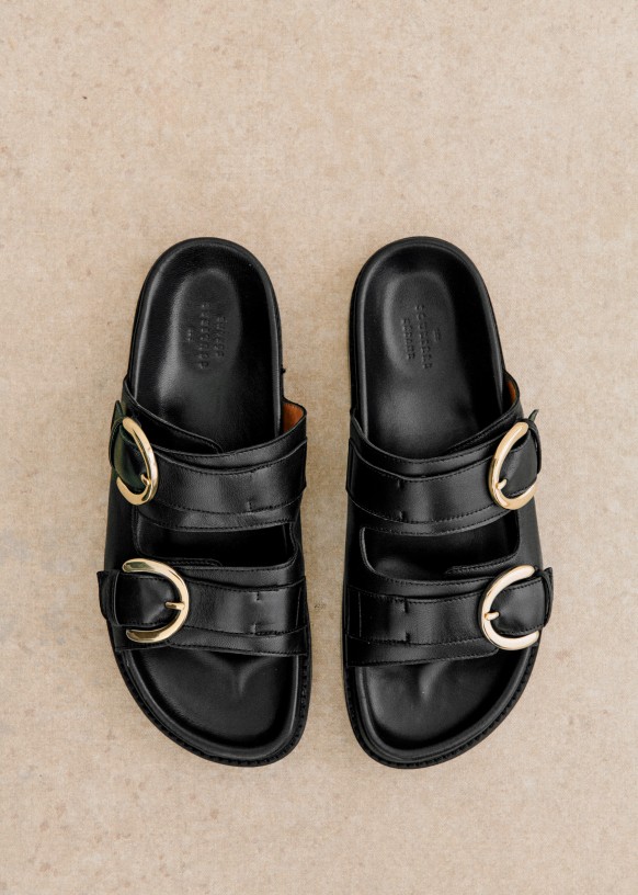 Lenny low mules Smooth Black Bovine leather Sezane