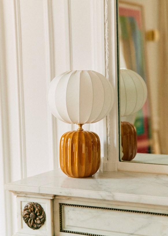 Small Traviata Table Lamp - Ecru - Dolce lampshade - Jute Burlap