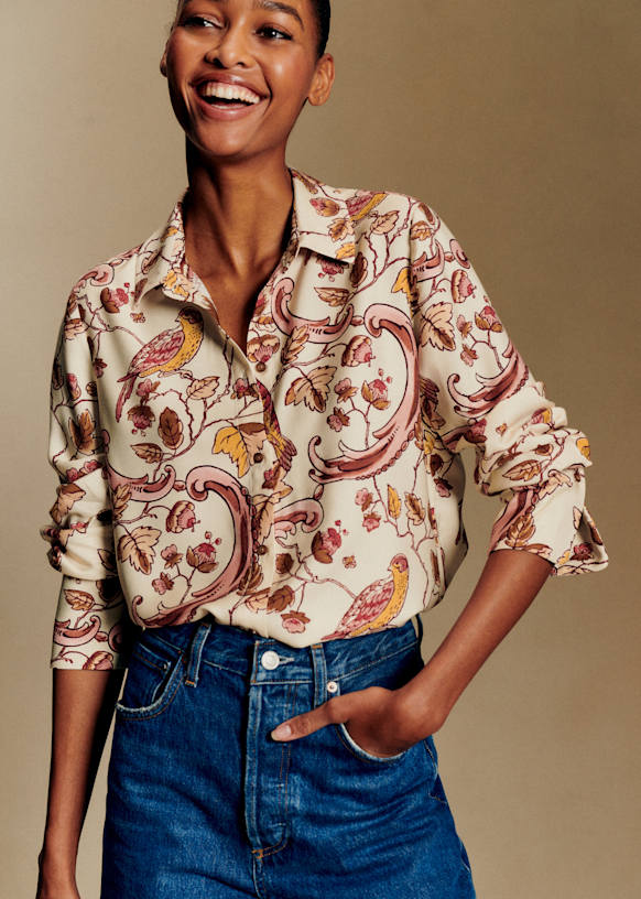 Annie シャツ - Sézane x Antoinette Poisson - ルー ヘーゼルナッツ