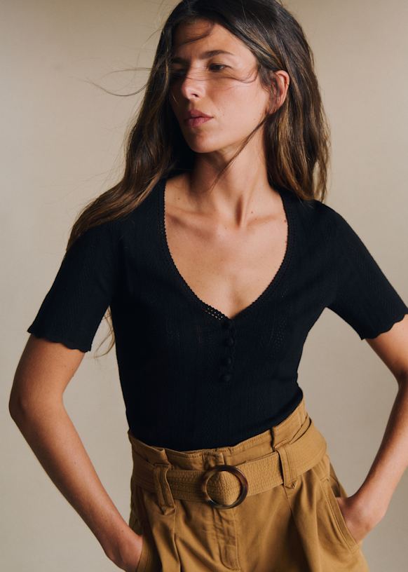 Alix Jumper - Black - Viscose ECOVERO™ LENZING™ - Sézane