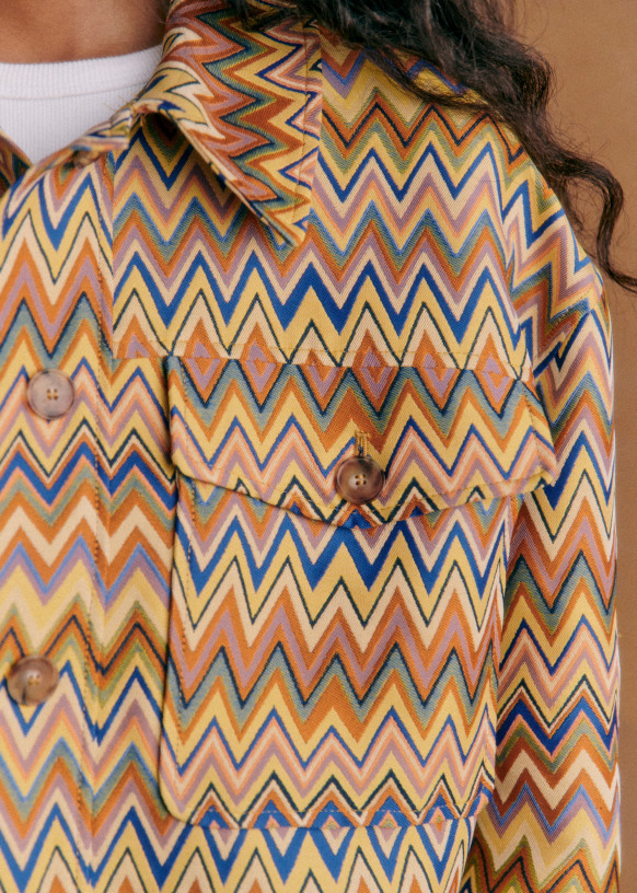 Erwann Jacket - Jacquard zigzag - Polyester - Sézane Erwann Jacket - Jacquard zigzag - Polyester - Sézane