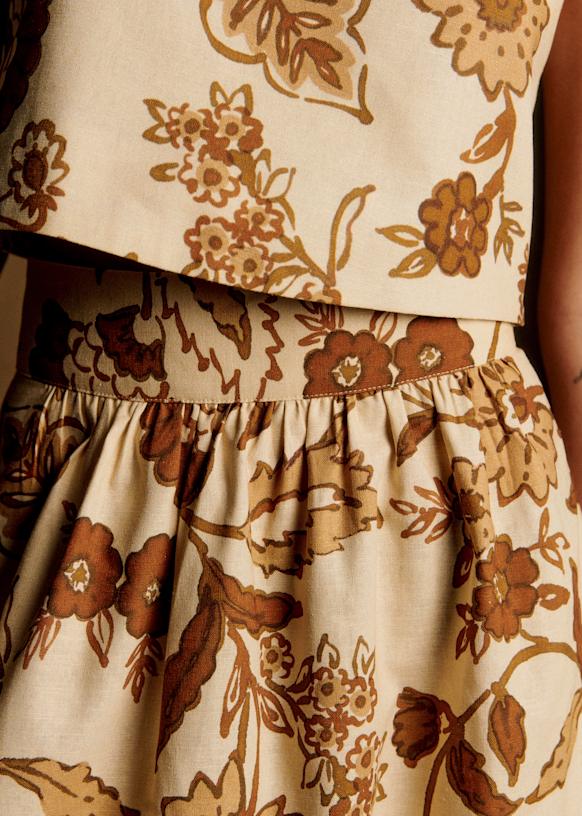 Siloé Skirt - Adelia Print - Linen - Sézane