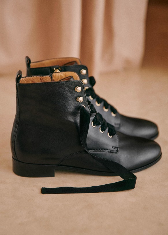 Eugenie boots - Smooth Black - Bovine leather - Sézane