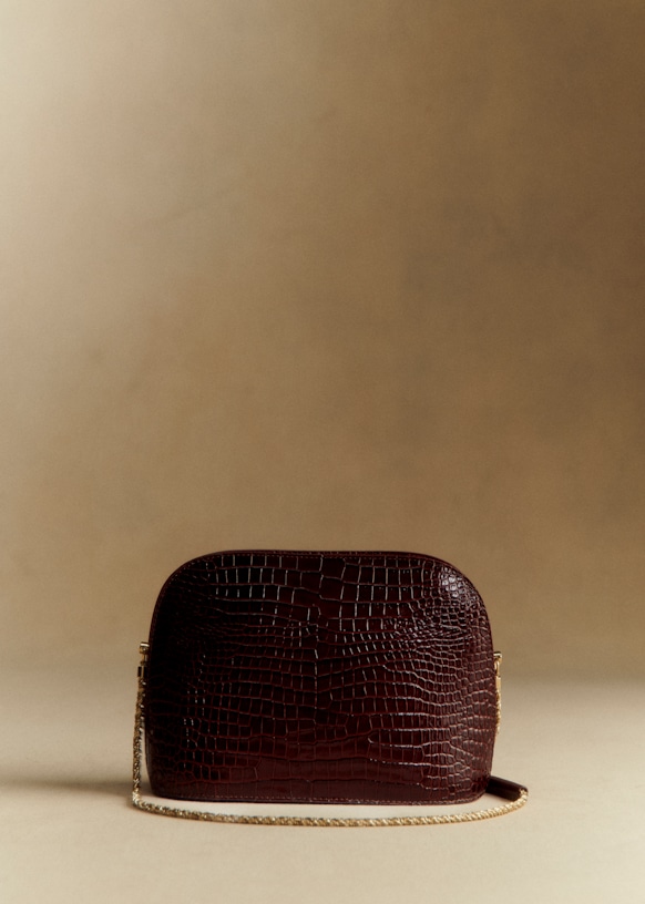 【正規品未使用】SÉZANE セザンヌ VICTOR バッグ クロコダイル風 Victor Bag - Black Crocodile Print - Vegetable tanned, crocodile