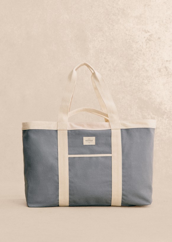 Maxi Shopper Grun Olive Recycelte Baumwolle Sezane