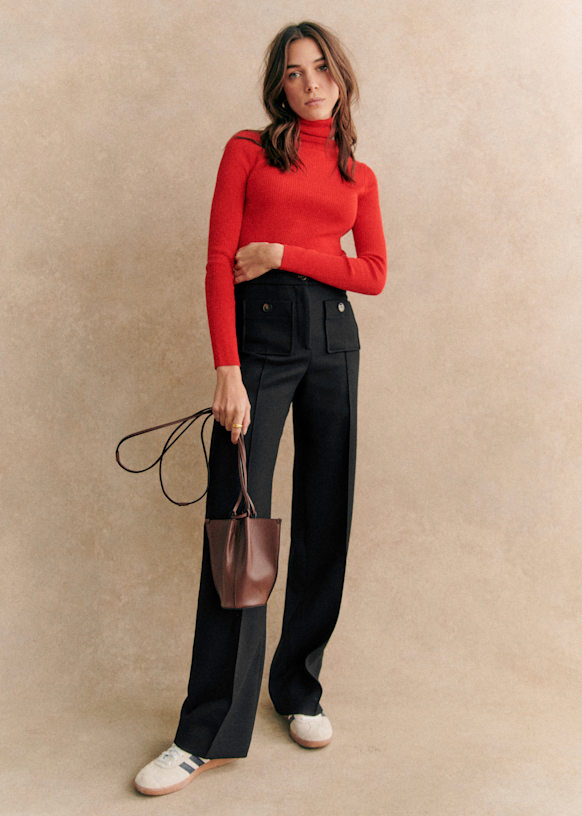 Dan Trousers - Black - Recycled polyester - Sézane