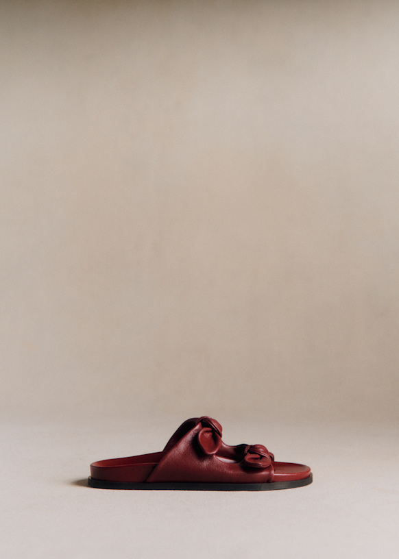 Low Cleo Mules - Smooth Burgundy - Sheep leather - Sézane