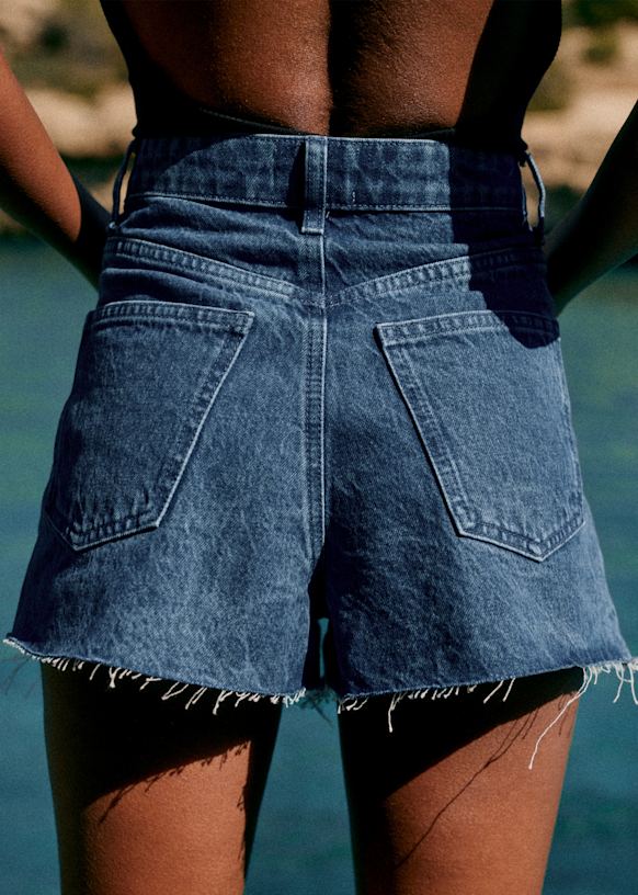 Le Summer Shorts - Cream and Terracotta Stripes - Organic cotton