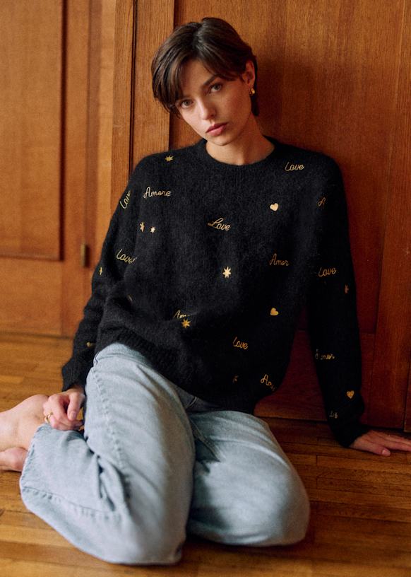 【hope】 Hope Jumper - Black - Kid mohair - Sézane