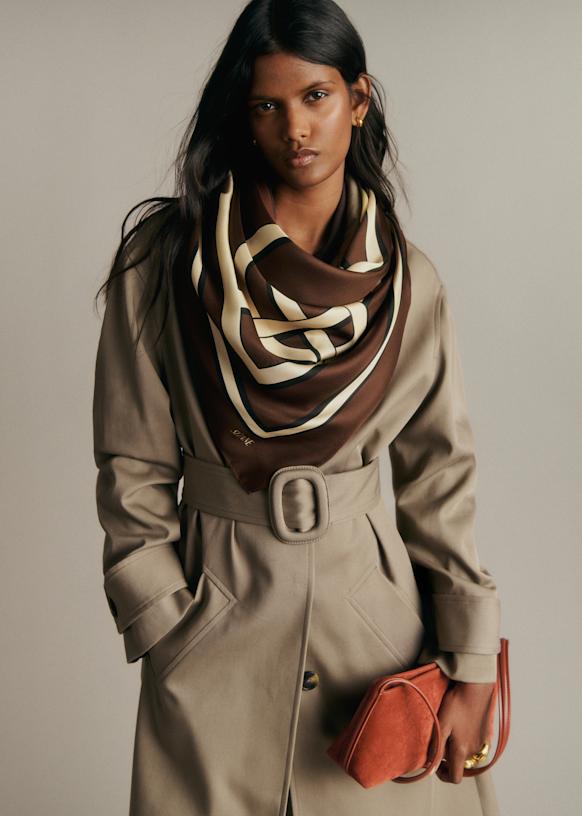 Cleonie Scarf - Bordeaux Stripe - Silk - Sézane