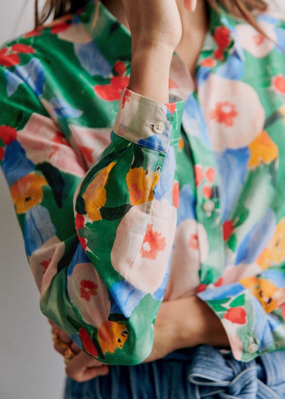 Pierro Shirt - Antique Flowers - Organic Cotton - Sézane