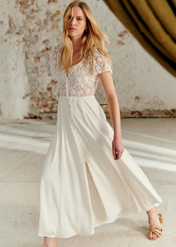 sezane white lace dress Merry Dress