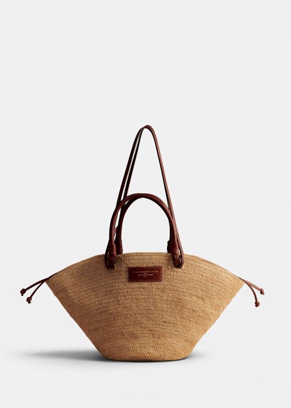 Justine Basket Bag - Natural Perforated Raffia - Raffia - Sézane