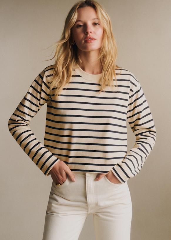 Elina Marinière - Cream/ Navy - Organic cotton - organic textile