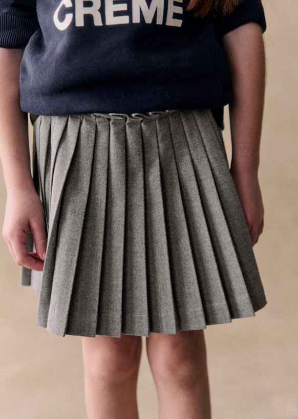 Charlotte Skirt - Mottled Grey Flannel - Wool - Sézane