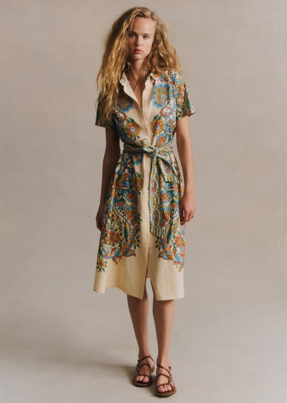 ADY Dress - Riola Print - Linen - Sézane