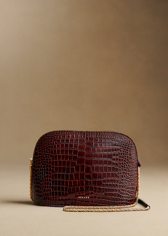 【正規品未使用】SÉZANE セザンヌ VICTOR バッグ クロコダイル風 Victor Bag - Black Crocodile Print - Vegetable tanned
