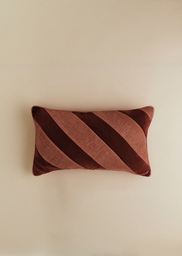 Cushion Toile Linen and Velvet - Small model