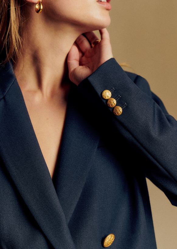 SEZANE ネイビージャケット Michele Jacket - Navy - Recycled polyester - Sézane