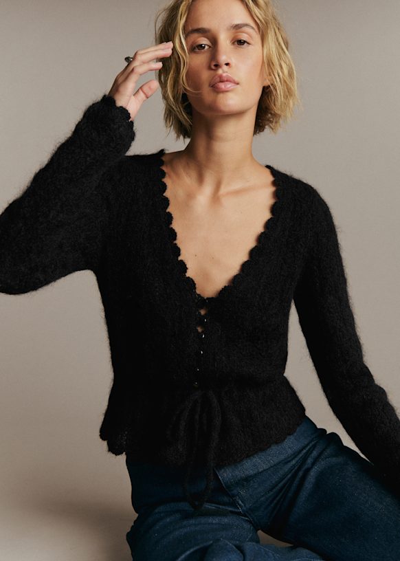Elise Cardigan - Black - Kid mohair - Sézane