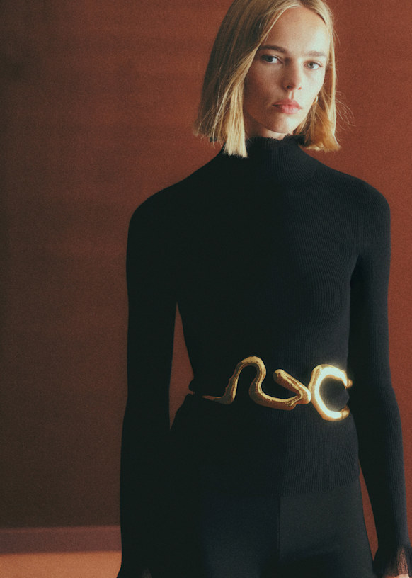 Sezane Black and Gold Belt Clarence Belt - Black - Bovine leather - Sézane main image 4