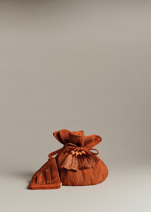 Trousse of toilette pochon satin plissé