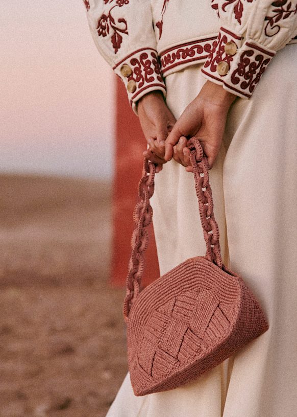 Isabelle Bag - Lilac braided raffia - Raffia - Octobre Éditions