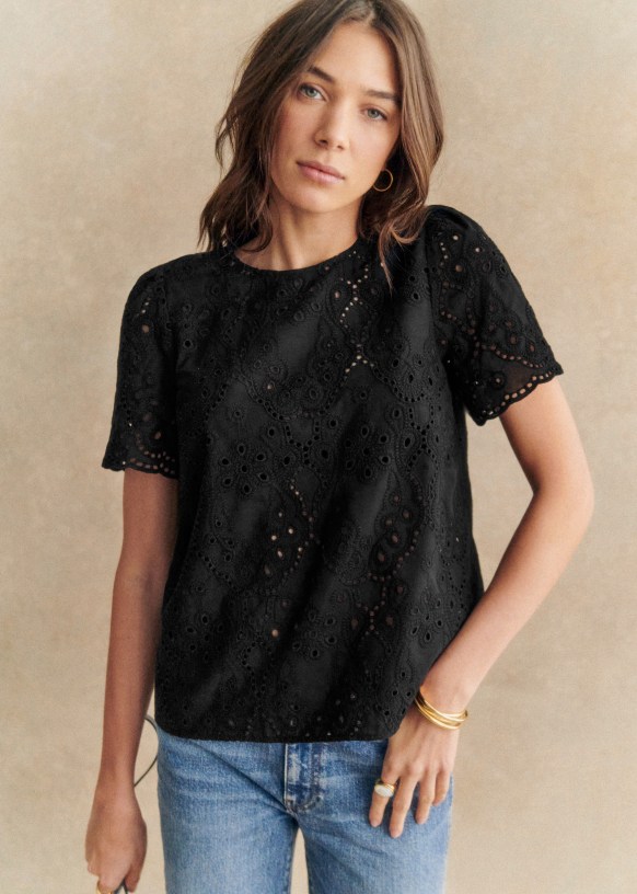 Annabelle Blouse - Black - Organic Cotton - Sézane