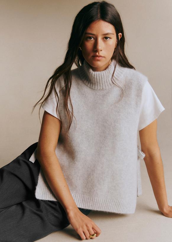 Axel Jumper - Gris Chiné Perle - Baby Alpaca - Sézane