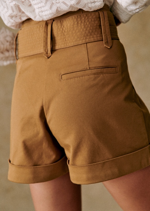 Kaki cotton shorts - Made in Italy